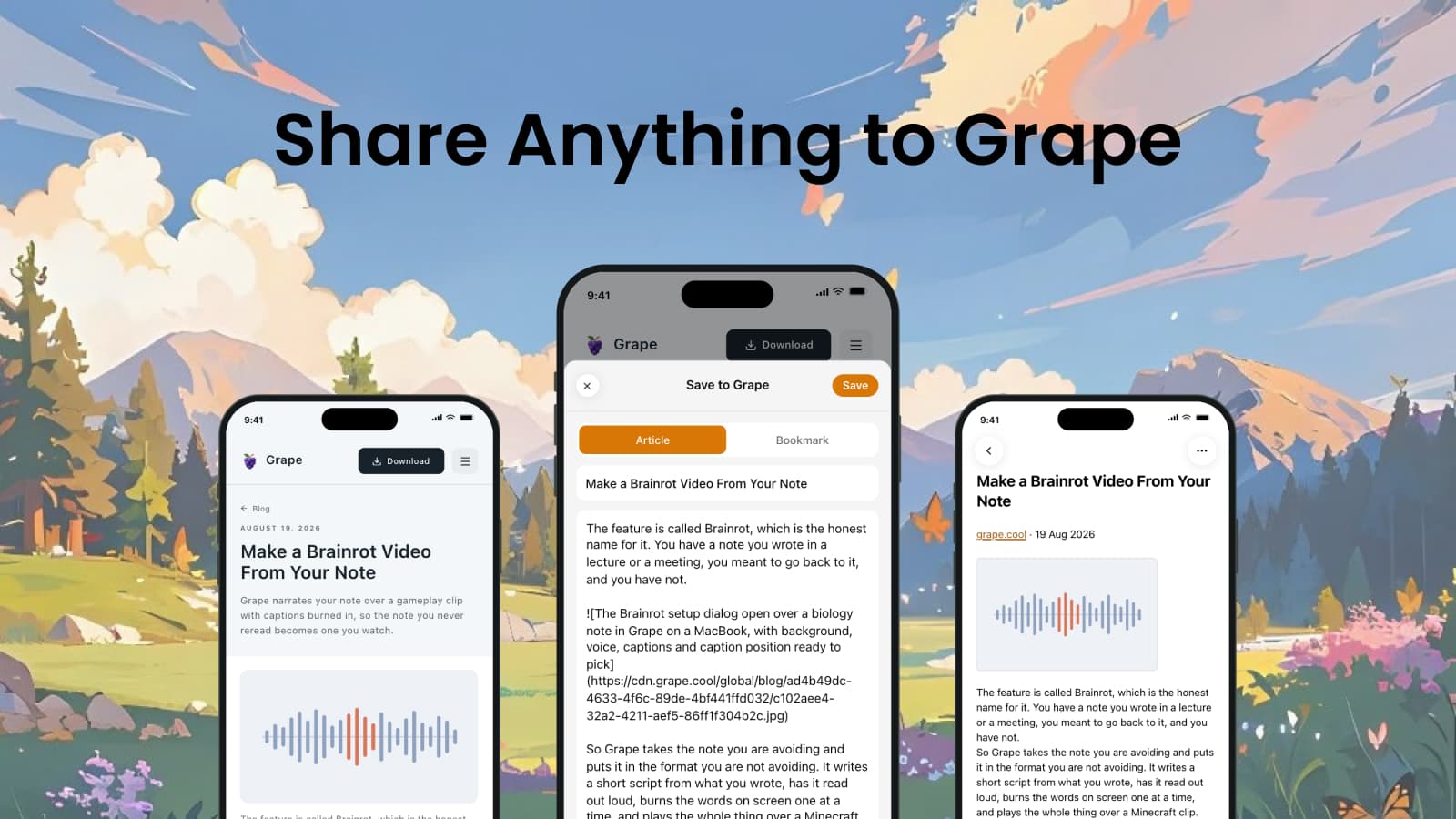 Share Anything to Grape